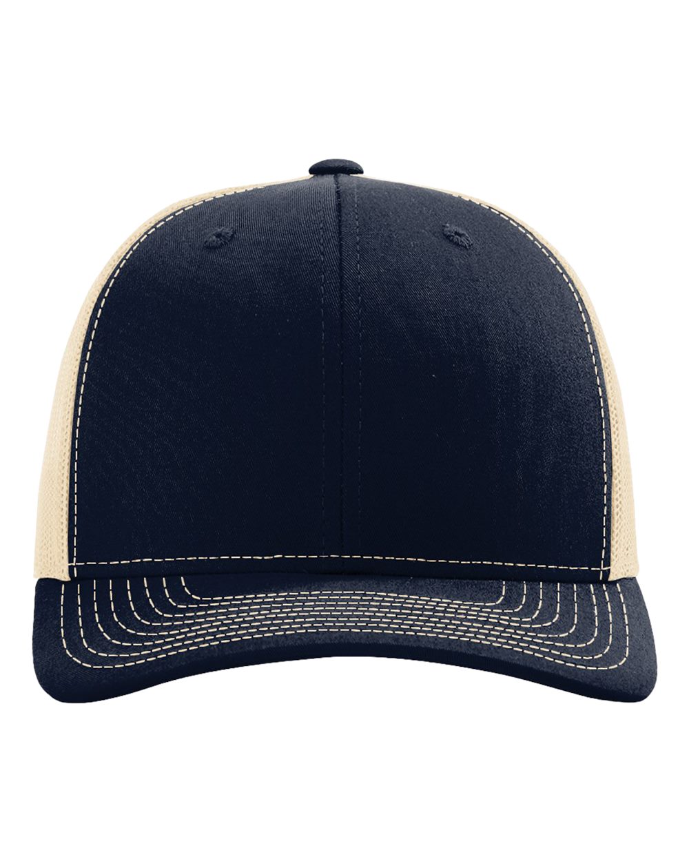 Richardson Snapback Trucker Hat (112) in Navy/Khaki