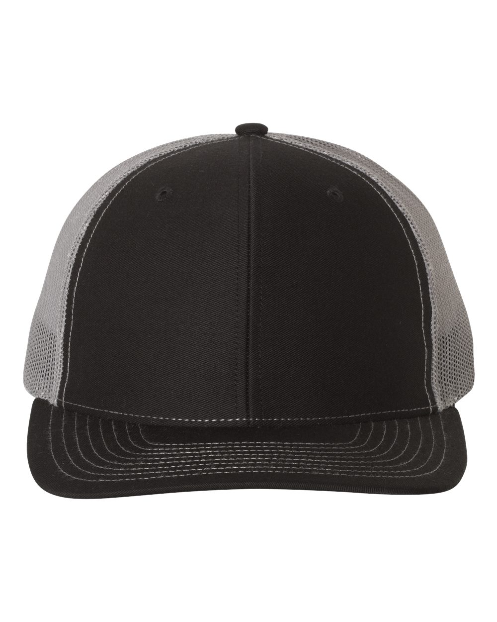 Richardson Snapback Trucker Hat (112) in Black/Charcoal