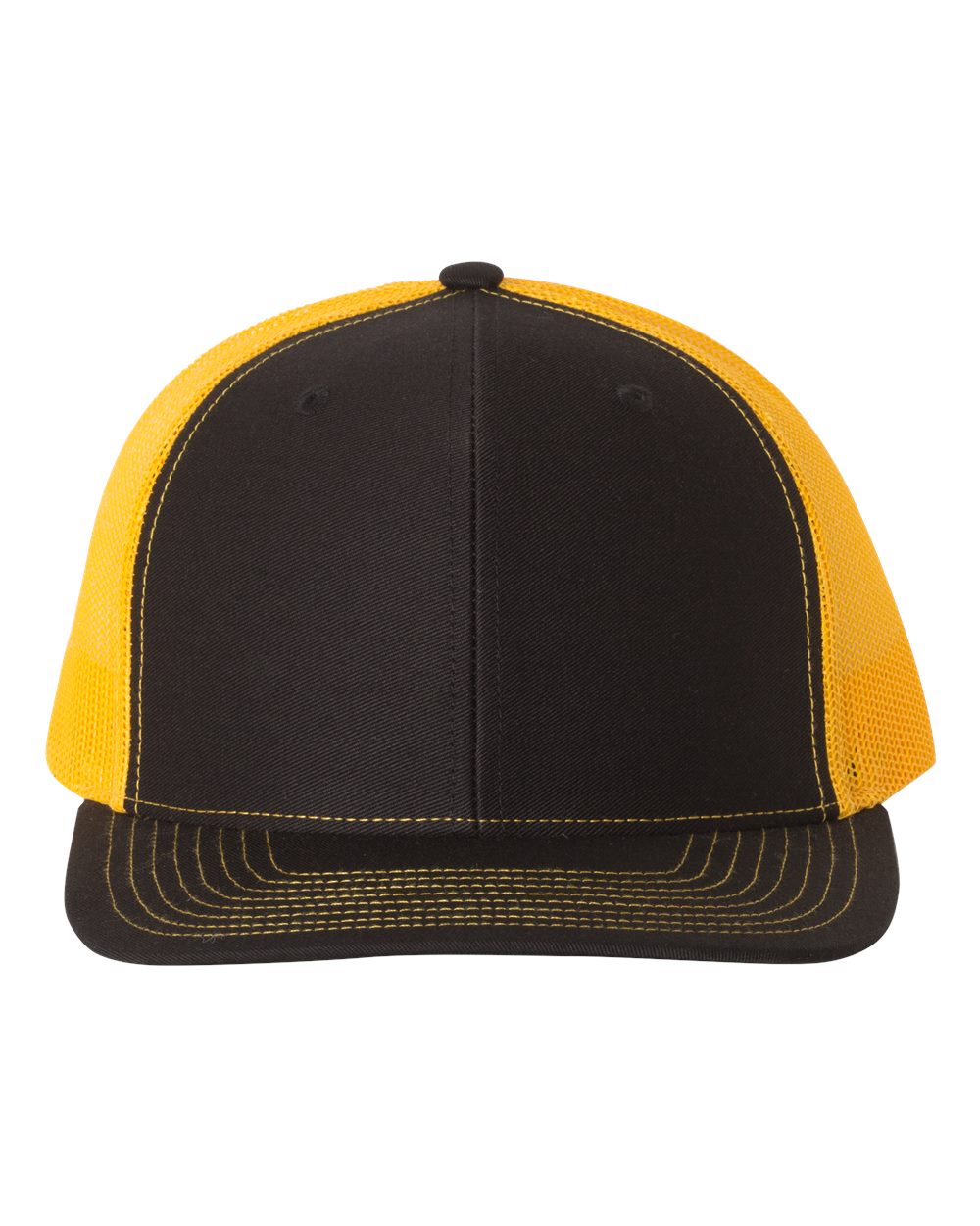 Richardson Snapback Trucker Hat (112) in Black/Gold