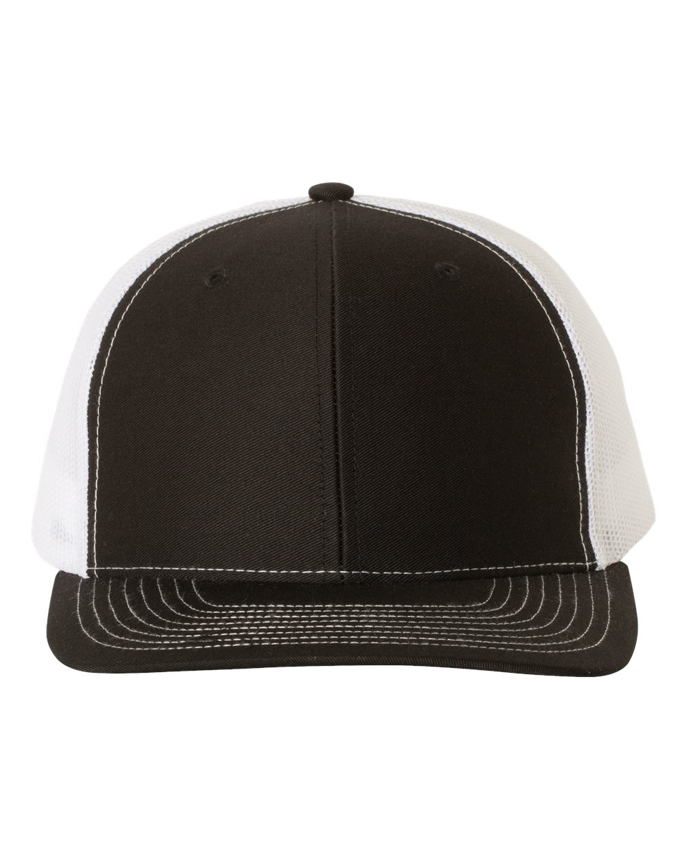 Richardson Snapback Trucker Hat (112) in Black/White