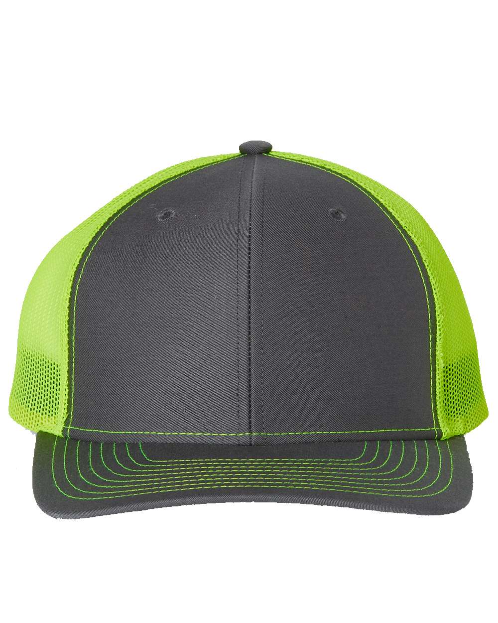 Richardson Snapback Trucker Hat (112) in Charcoal/Neon Yellow
