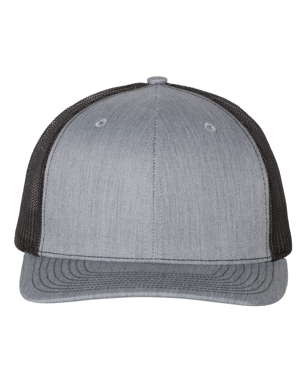 Richardson Snapback Trucker Hat (112) in Heather Grey/Black