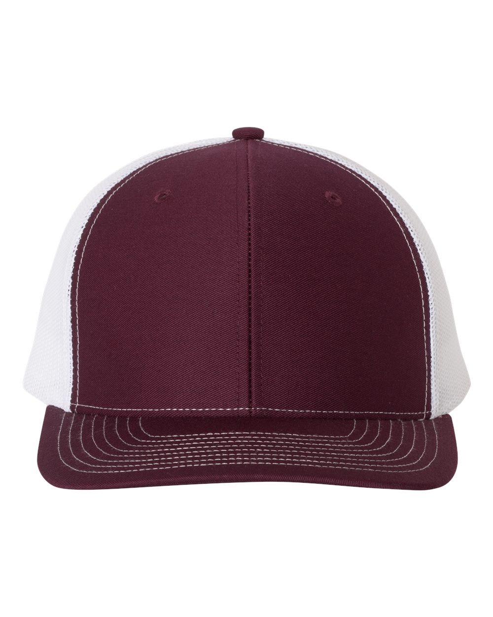 Richardson Snapback Trucker Hat (112) in Maroon/White