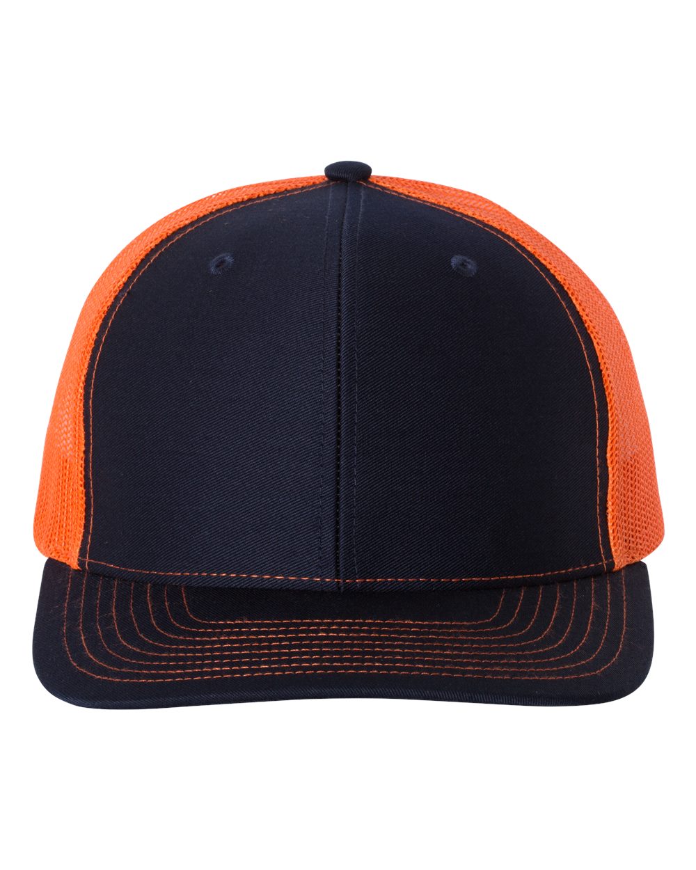 Richardson Snapback Trucker Hat (112) in Navy/Orange