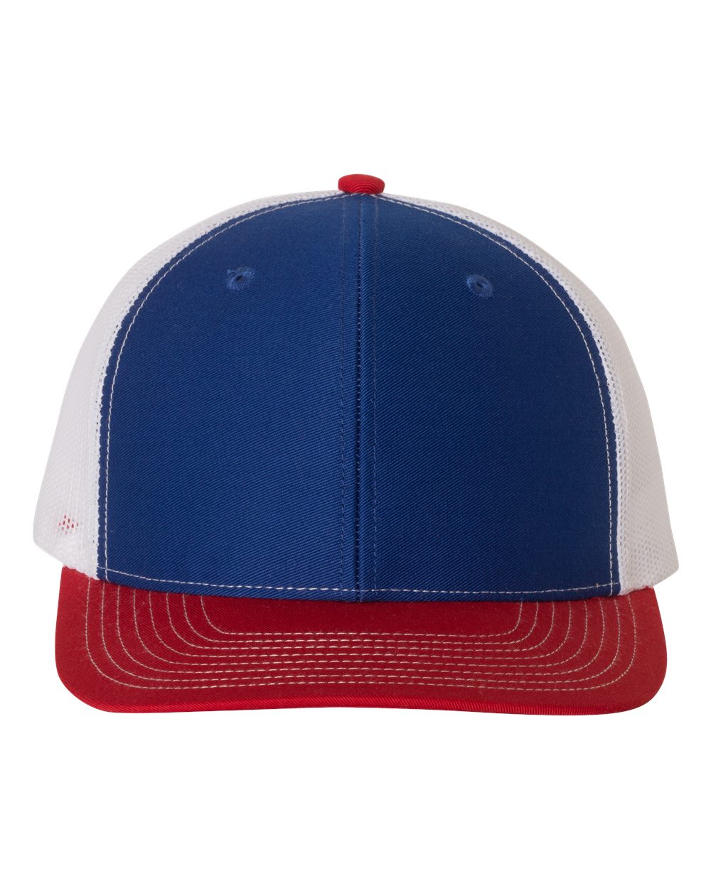 Richardson Snapback Trucker Hat (112) in Royal/White/Red