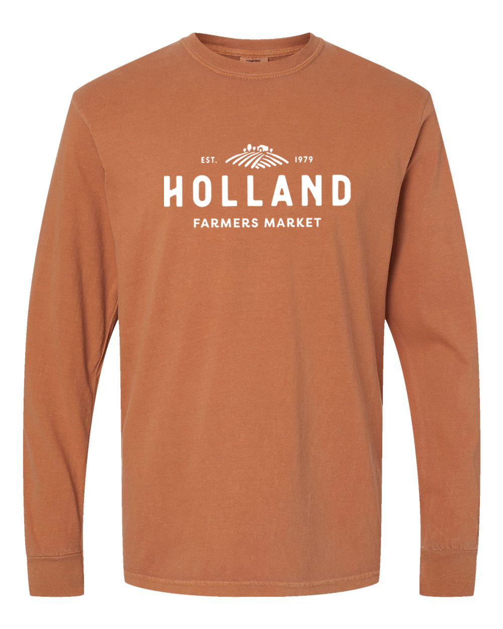Holland Farmer's Market Unisex Long Sleeve Tee (White Print)