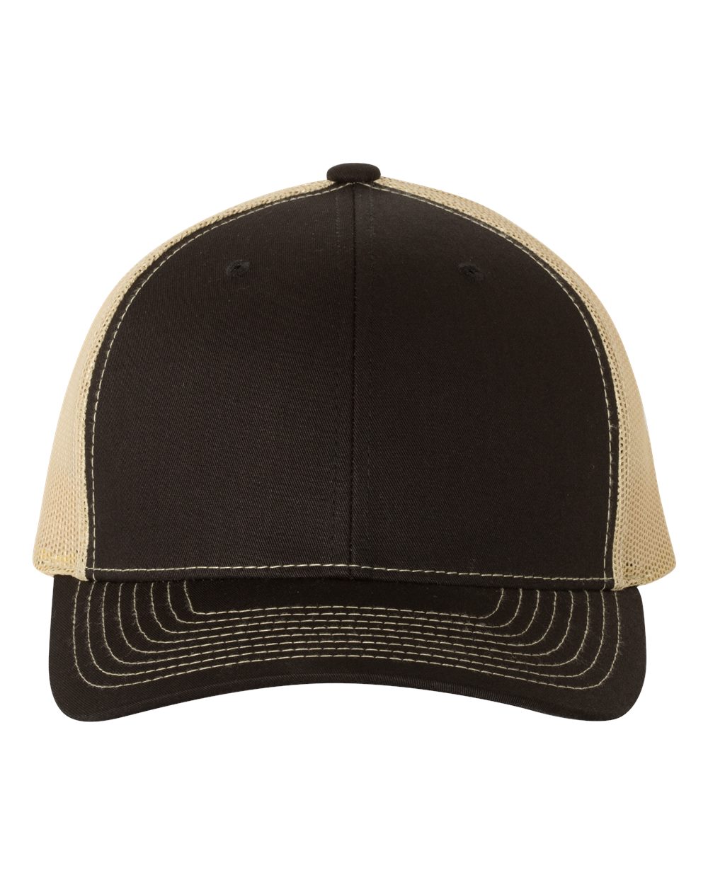 Richardson Snapback Trucker Hat (112) in Black/Vegas Gold
