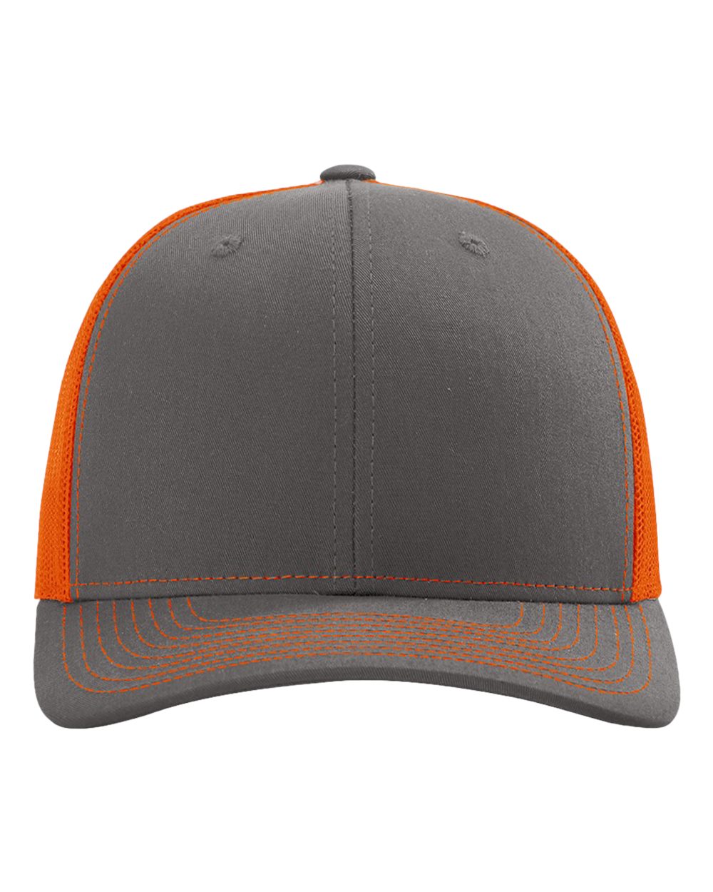 Richardson Snapback Trucker Hat (112) in Charcoal/Orange