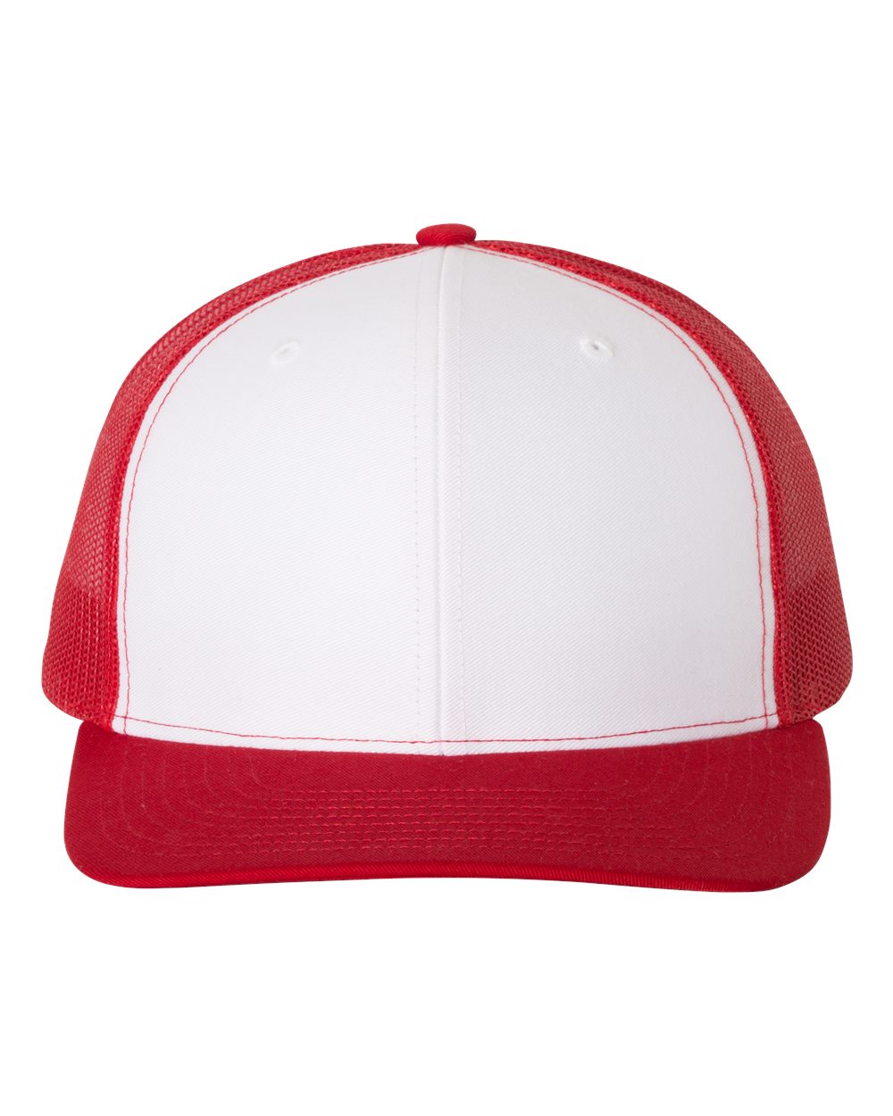 Richardson Snapback Trucker Hat (112) in White/Red