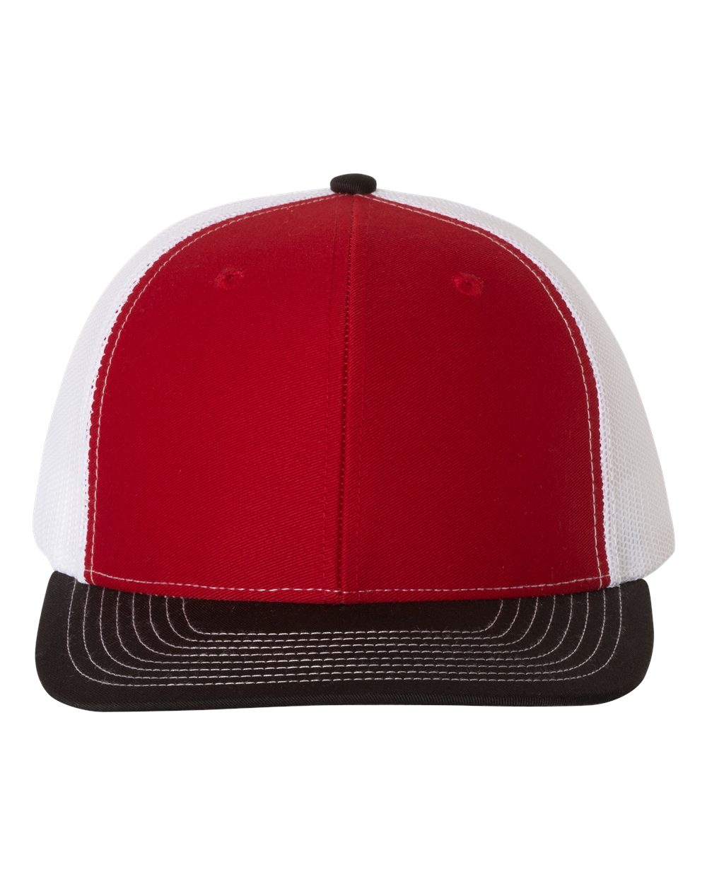 Richardson Snapback Trucker Hat (112) in Red/White/Black