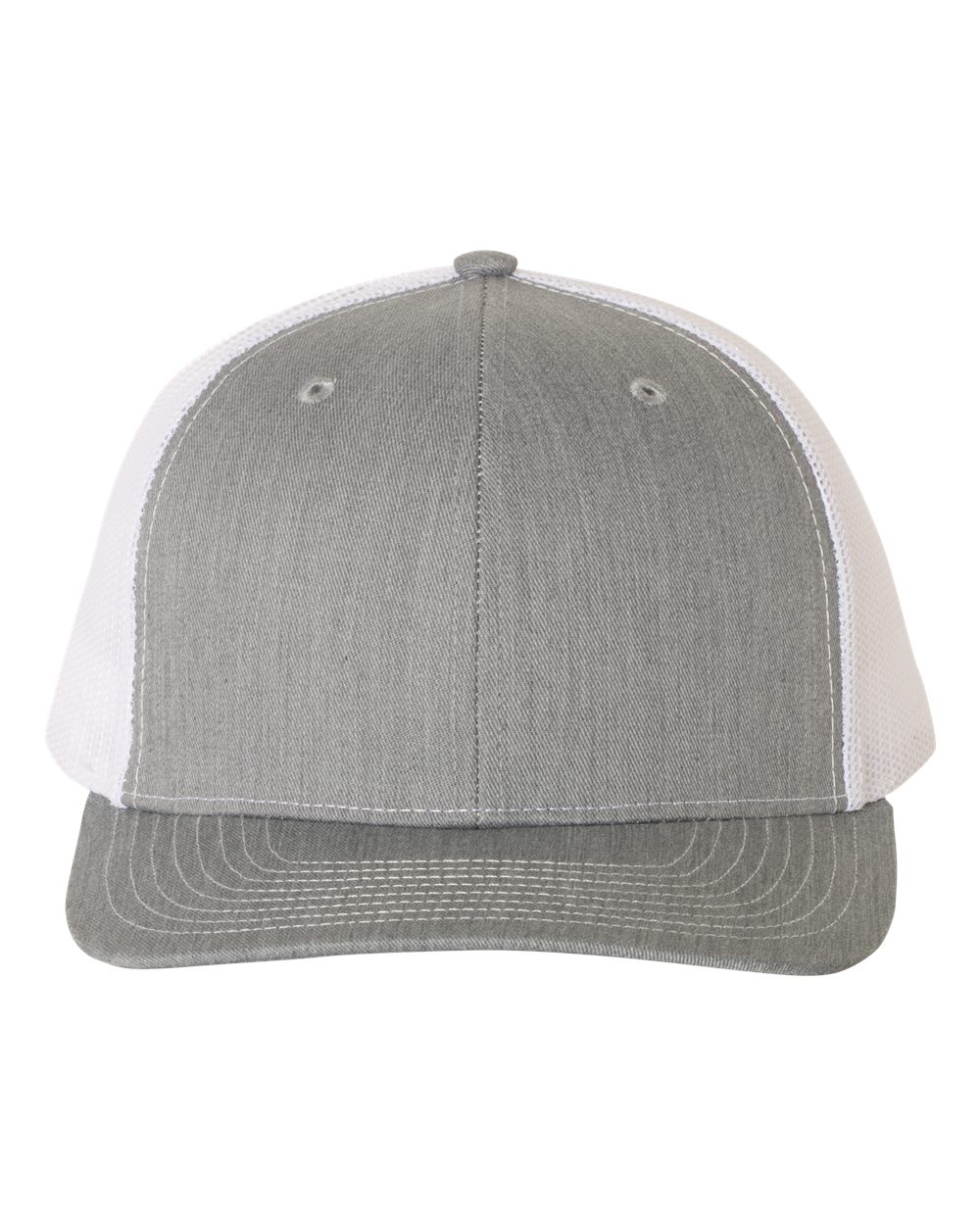 Richardson Snapback Trucker Hat (112) in Heather Grey/White