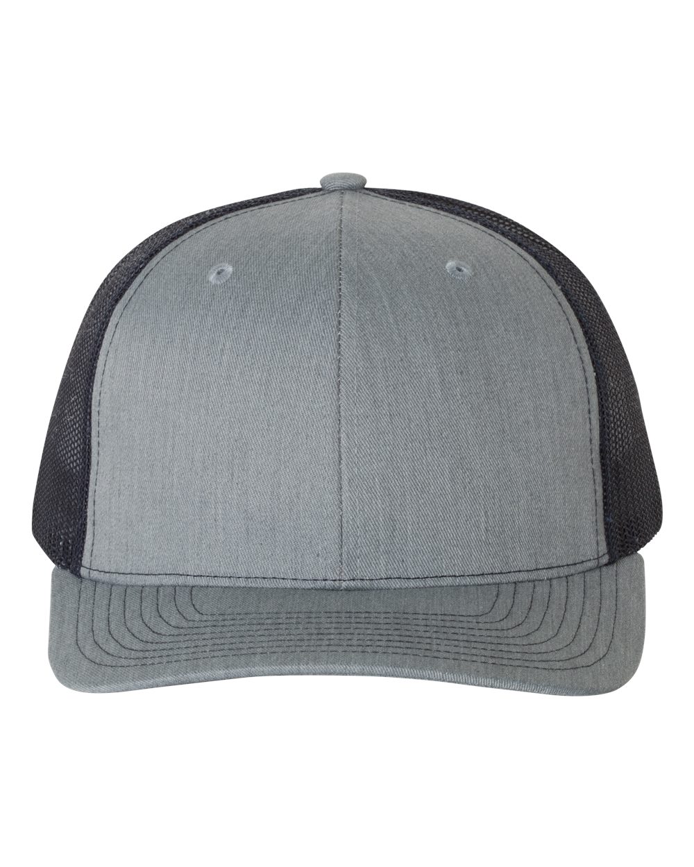 Richardson Snapback Trucker Hat (112) in Heather Grey/Navy