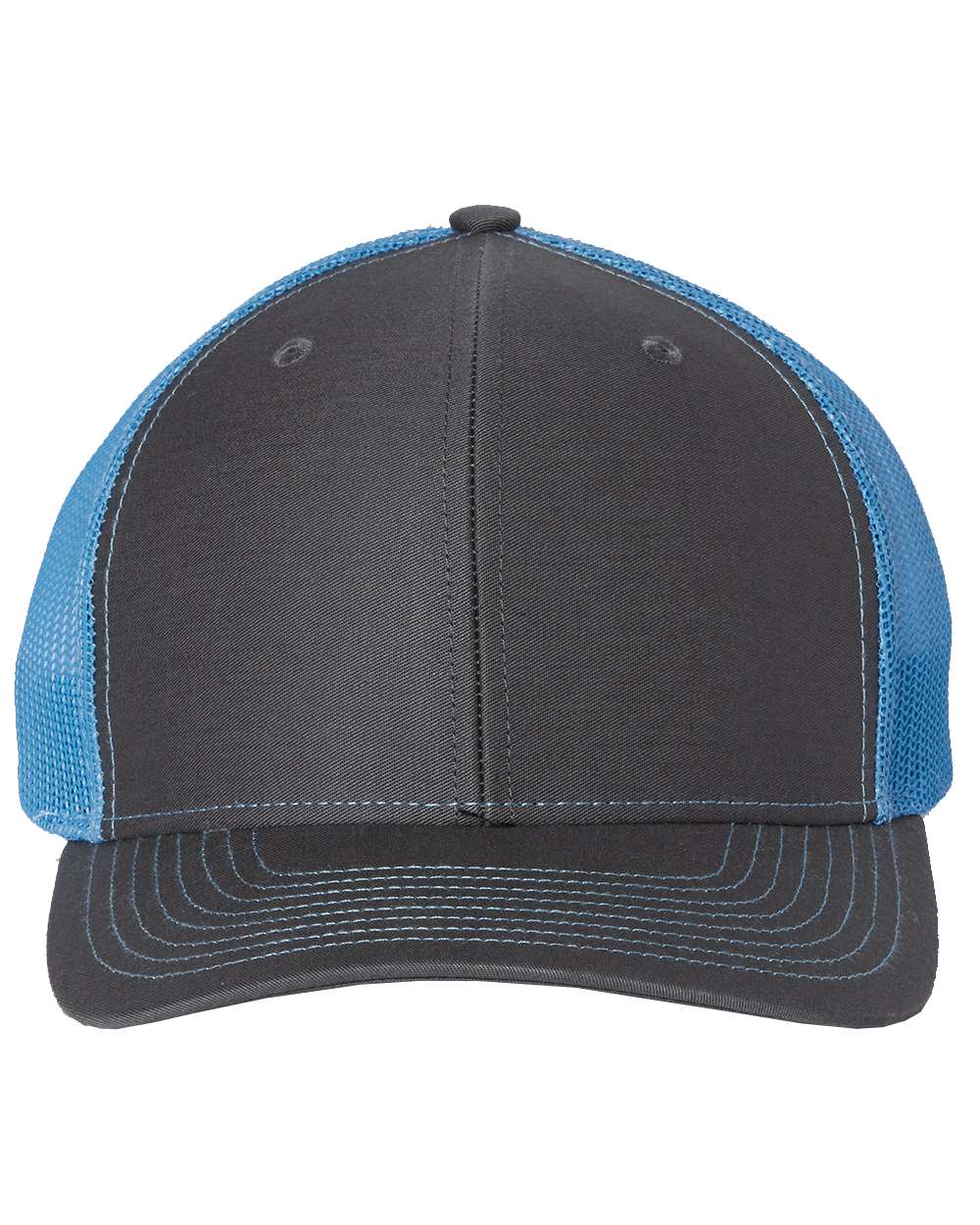 Richardson Snapback Trucker Hat (112) in Charcoal/Columbia Blue