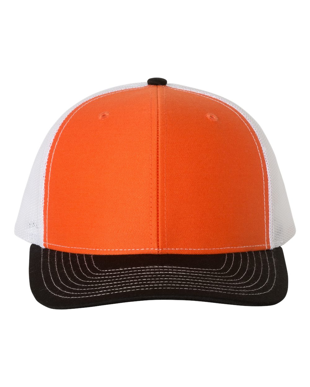 Richardson Snapback Trucker Hat (112) in Orange/White/Black