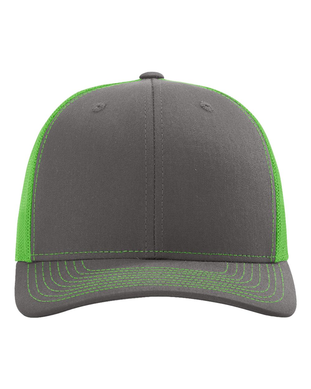 Richardson Snapback Trucker Hat (112) in Charcoal/Neon Green