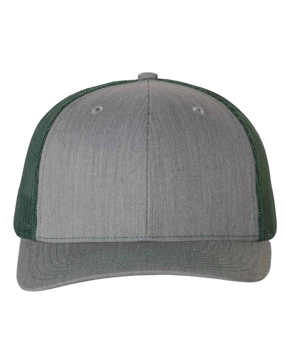 Richardson Snapback Trucker Hat (112) in Heather Grey/Dark Green