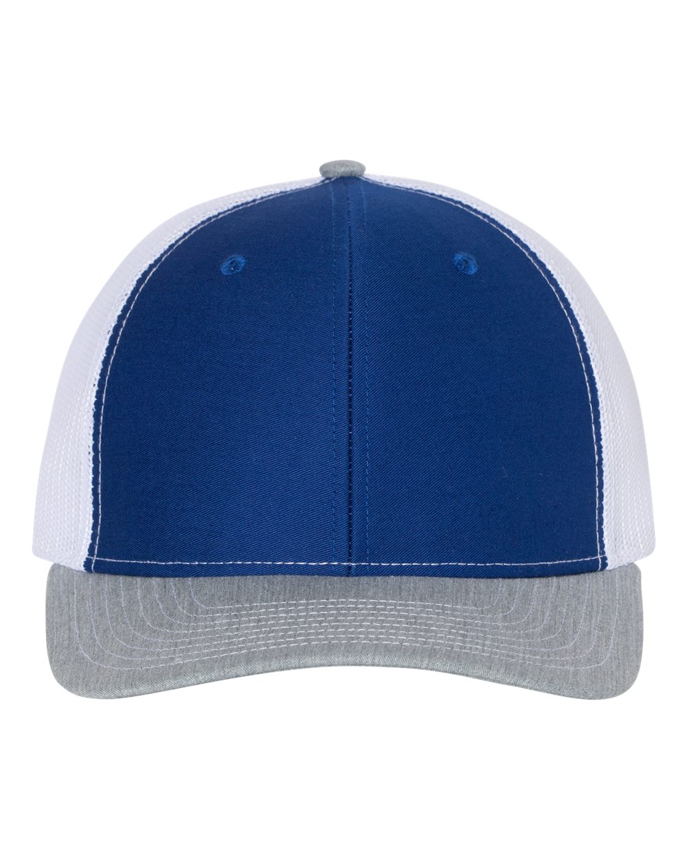 Richardson Snapback Trucker Hat (112) in Royal/White/Heather Grey