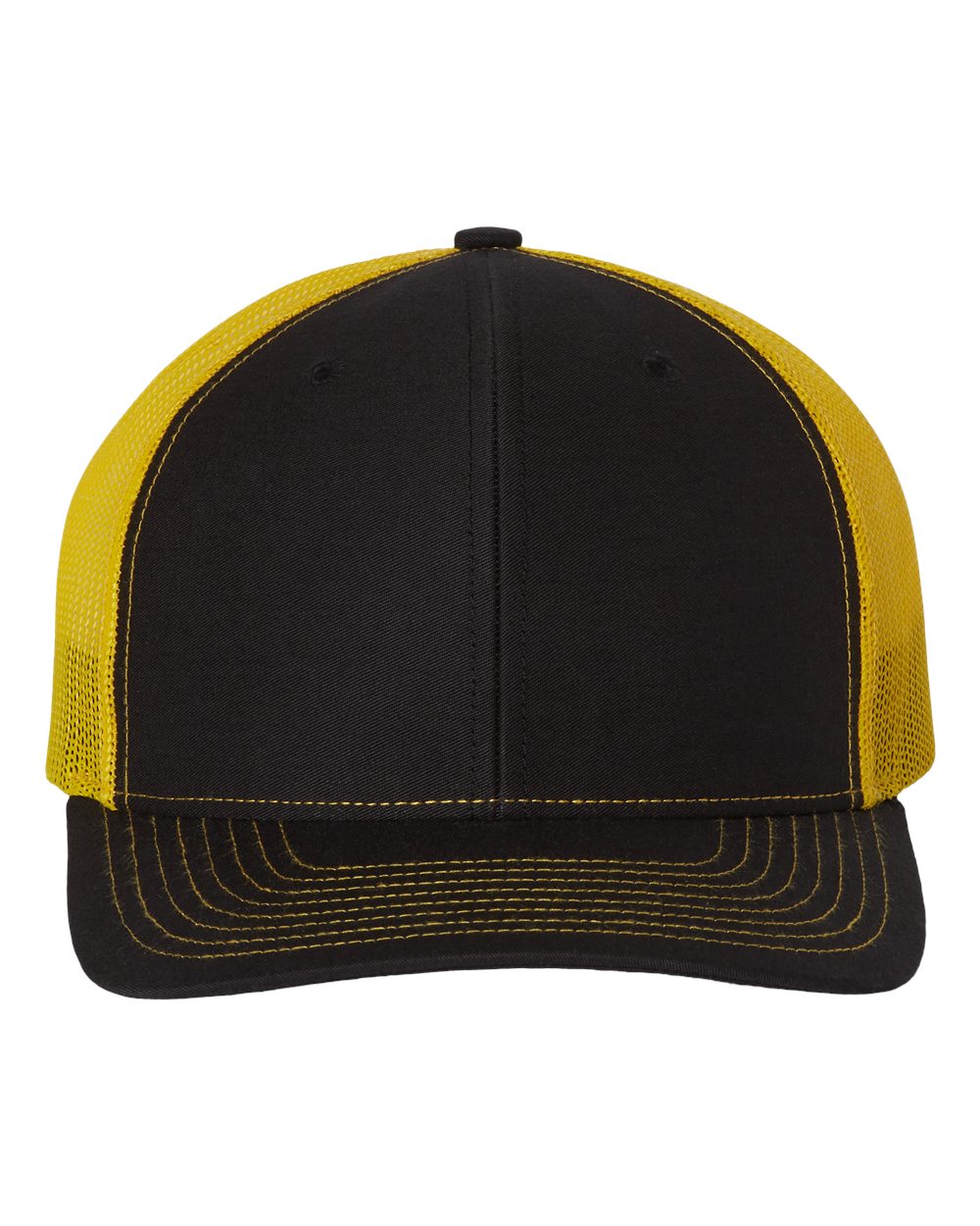 Richardson Snapback Trucker Hat (112) in Black/Yellow