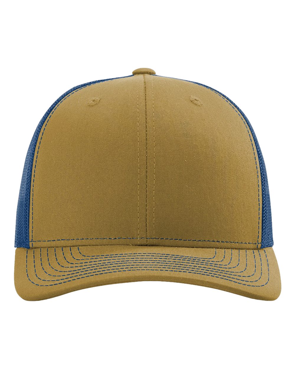 Richardson Snapback Trucker Hat (112) in Biscuit/True Blue