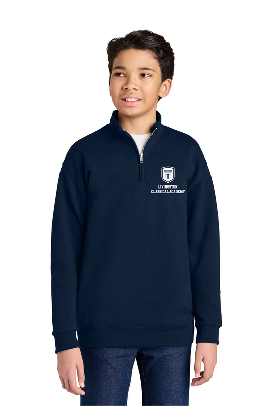Livingston Classical Academy Left Chest Logo Youth 1/4-zip - Spirit Wear Only
