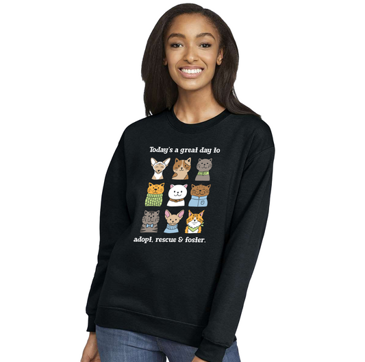 Pet Angel Great Day to Adopt & Foster Crewneck Sweatshirt
