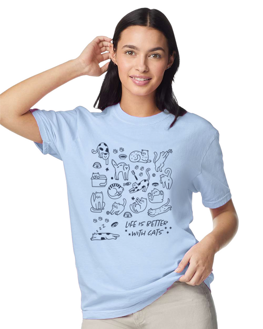 Pet Angel Adoption Life is Better with Cats Unisex Tee