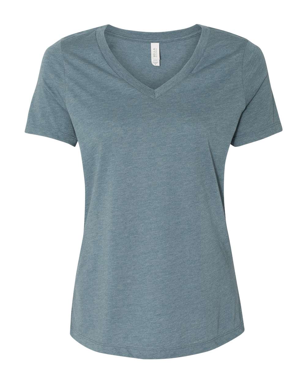 Bella + Canvas Women's Relaxed V-Neck CVC Tee (6405cvc) in Heather Slate