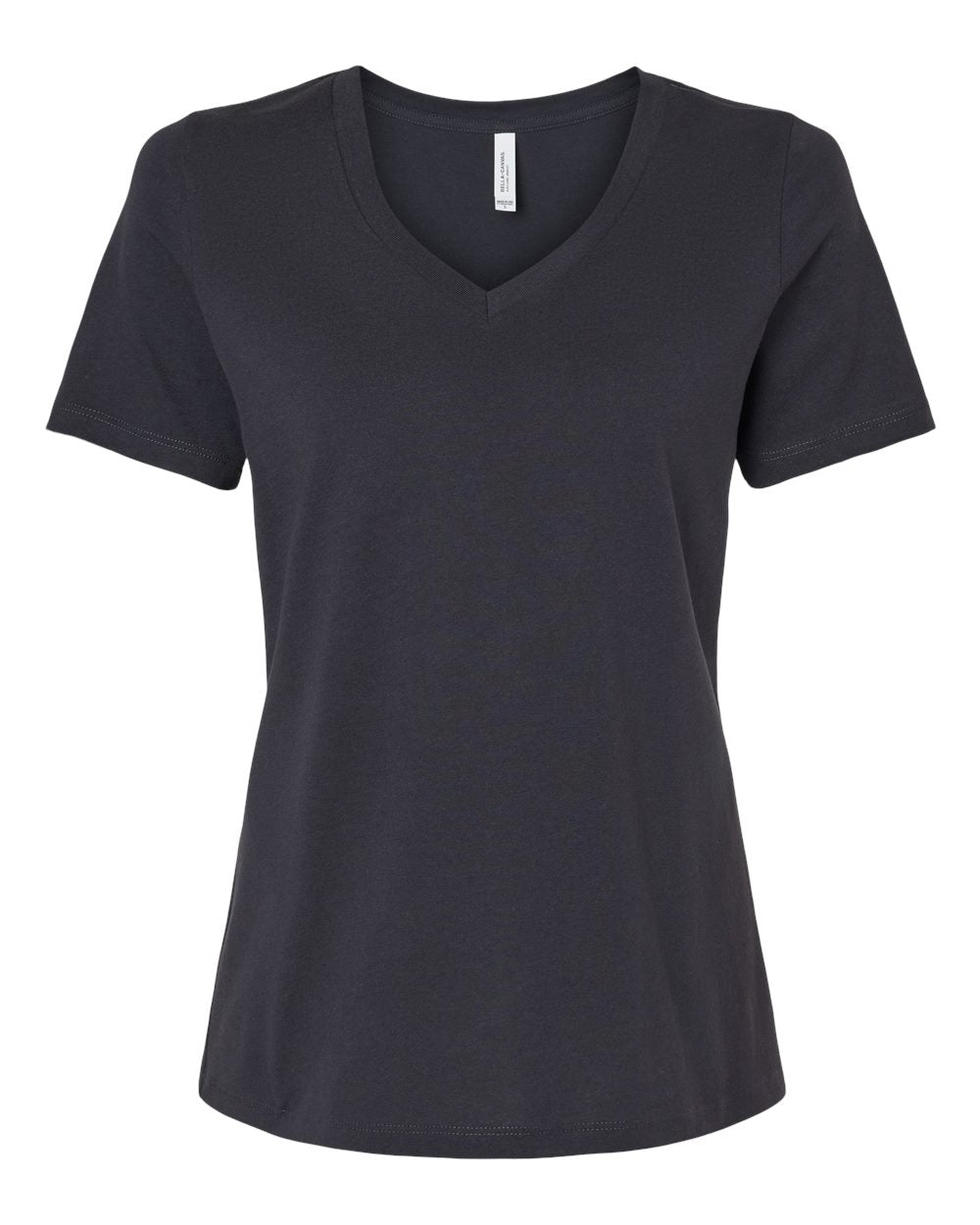 Bella + Canvas Women's Relaxed V-Neck Tee (6405) in Dark Grey