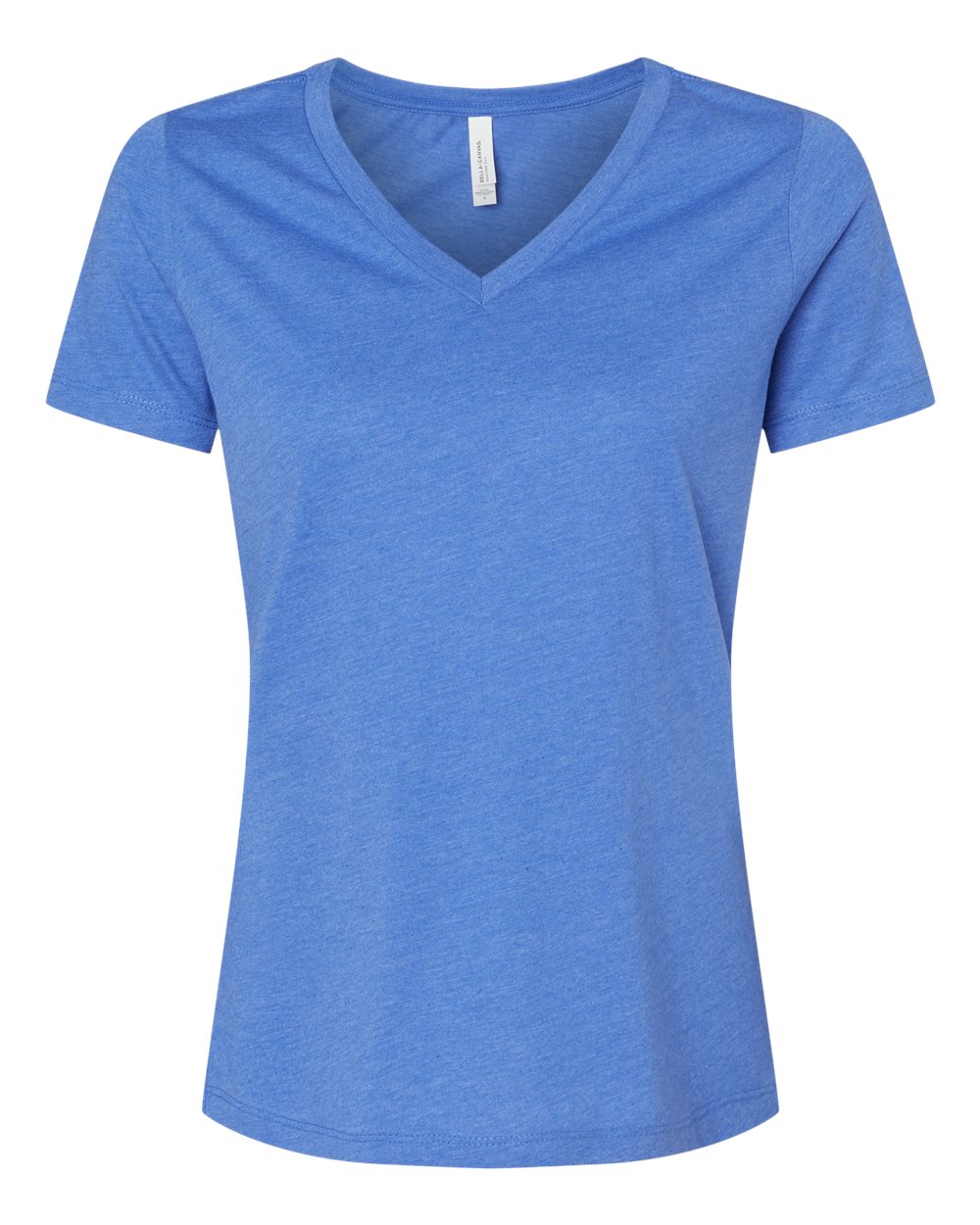 Bella + Canvas Women's Relaxed V-Neck CVC Tee (6405cvc) in Heather True Royal