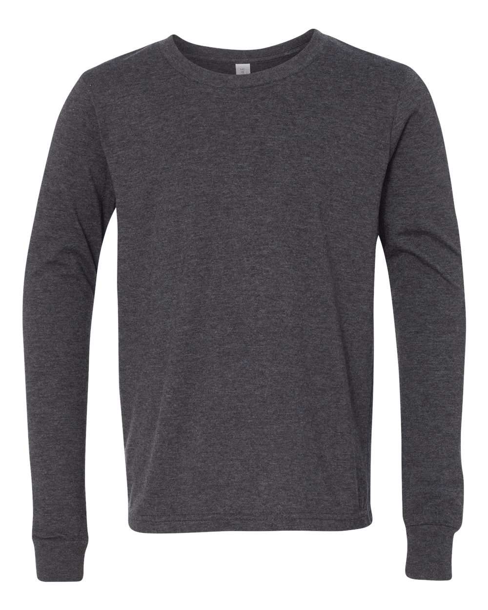 Bella + Canvas Youth Long Sleeve (3501y) in Dark Grey Heather