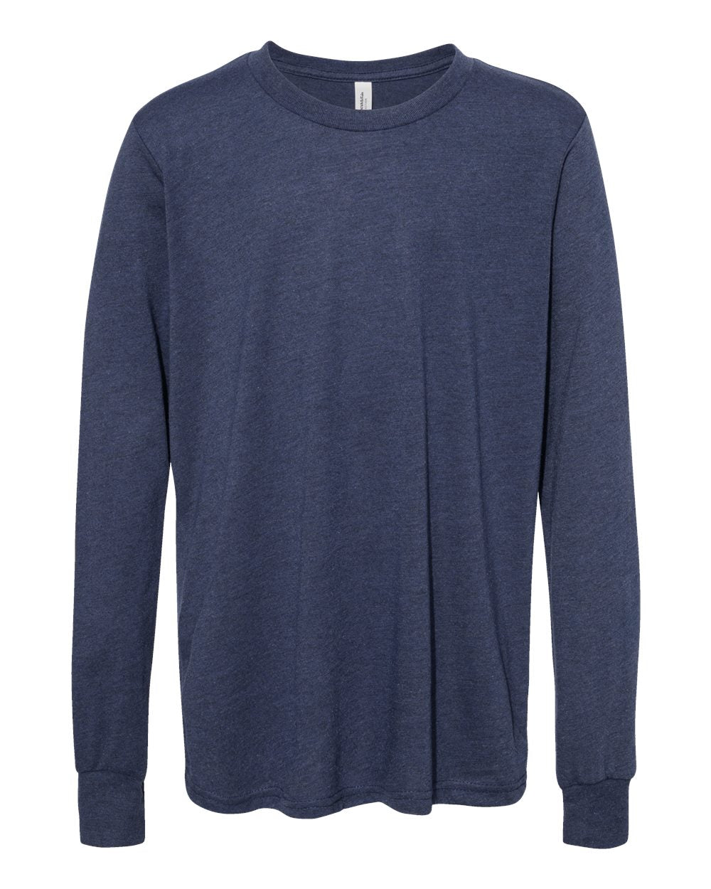 Bella + Canvas Youth Long Sleeve (3501y) in Heather Navy