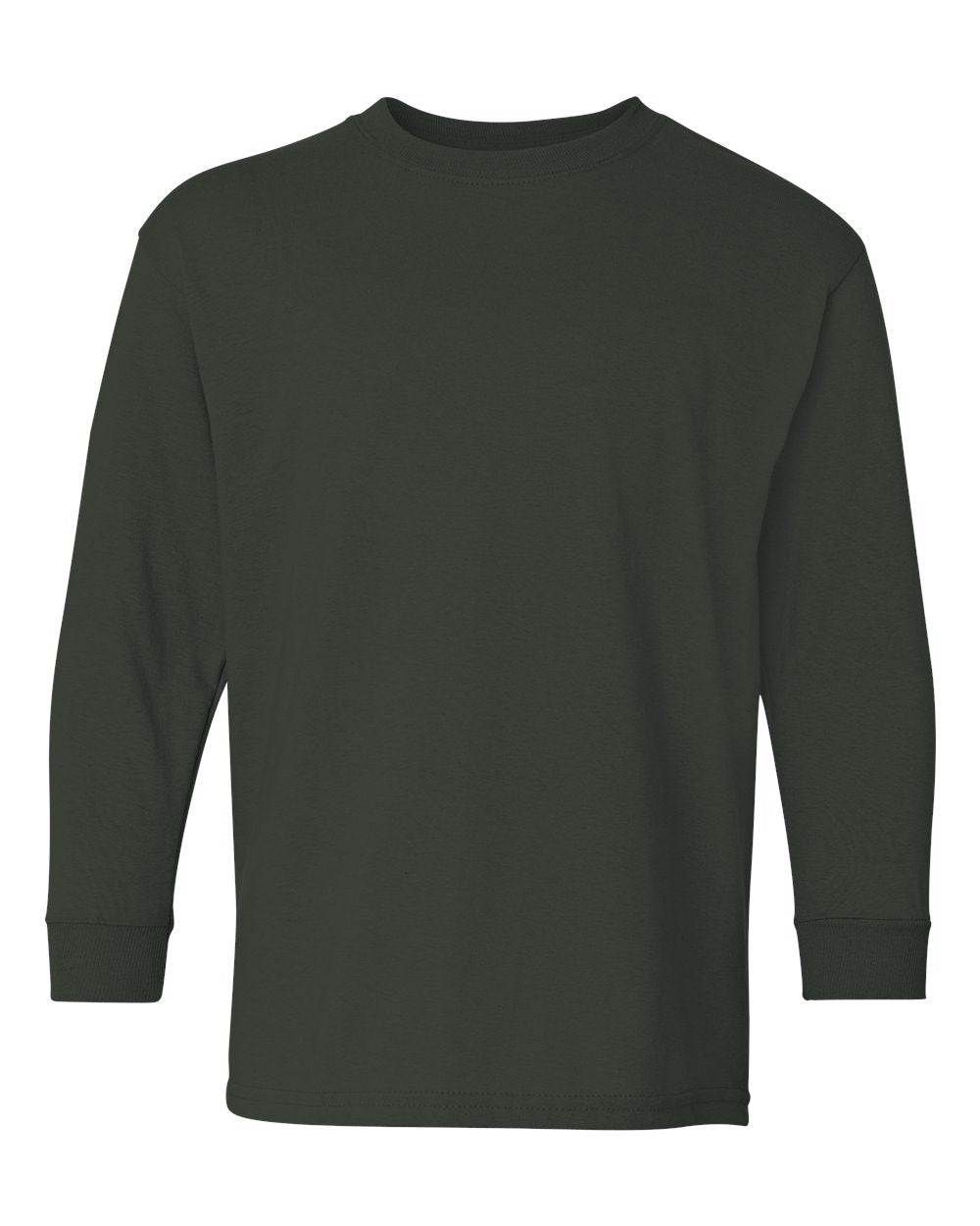 Gildan Youth Long Sleeve (5400b) in Forest Green