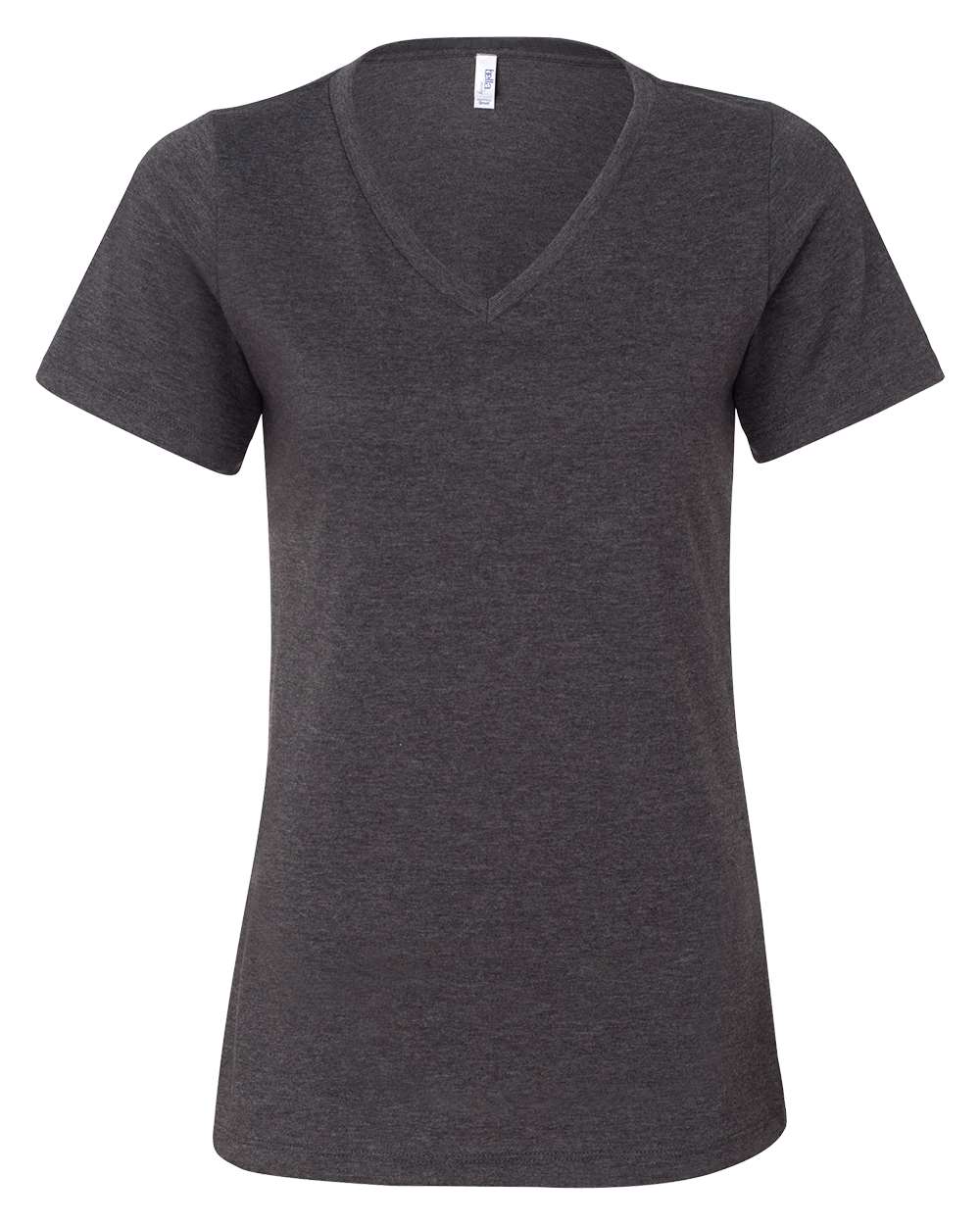Bella + Canvas Women's Relaxed V-Neck CVC Tee (6405cvc) in Dark Grey Heather