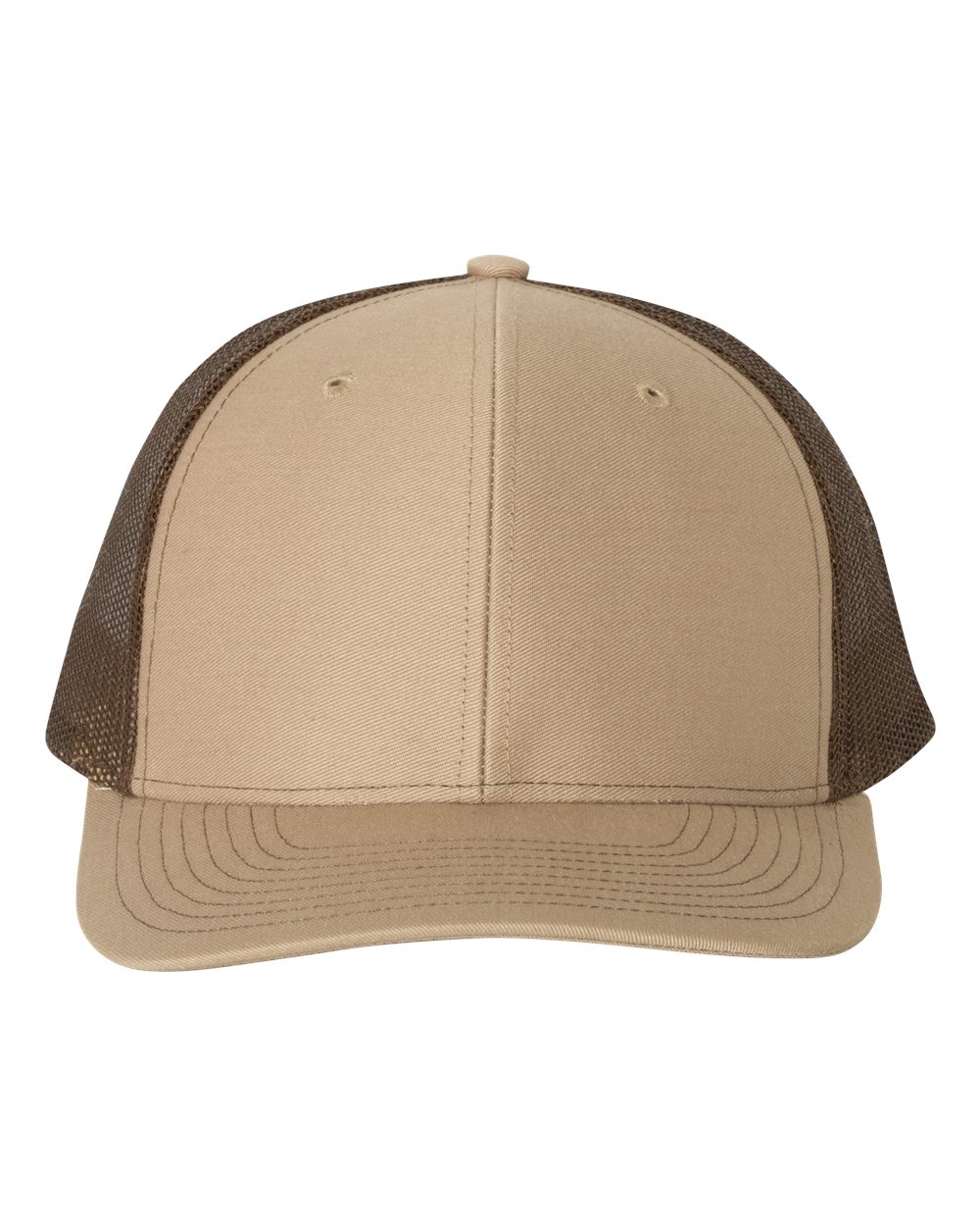 Richardson Snapback Trucker Hat (112) in Khaki/Coffee