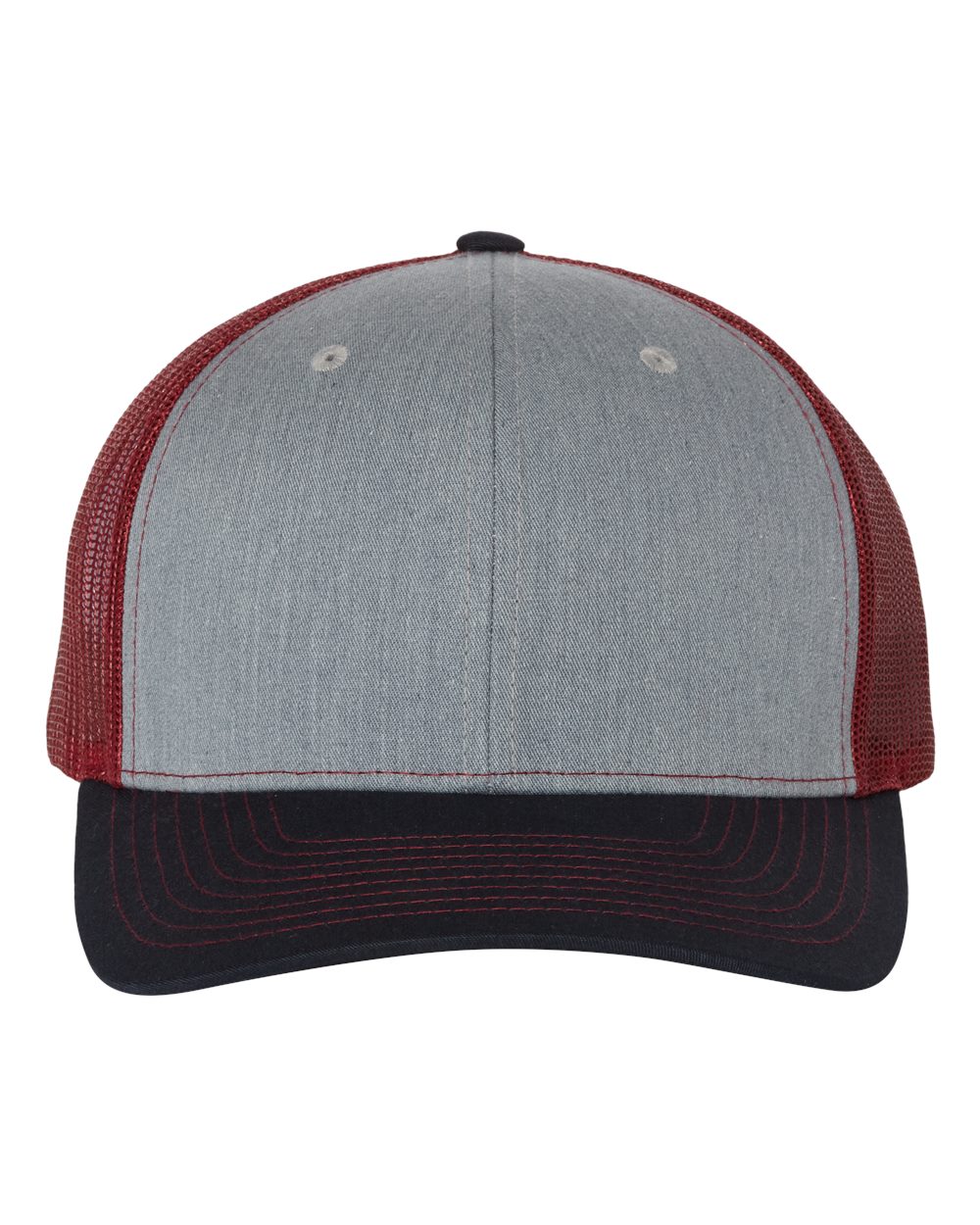 Richardson Snapback Trucker Hat (112) in Heather Grey/Charcoal/Dark Orange