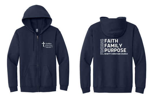 DeWitt Christian Church Adult Zip-up Hoodie