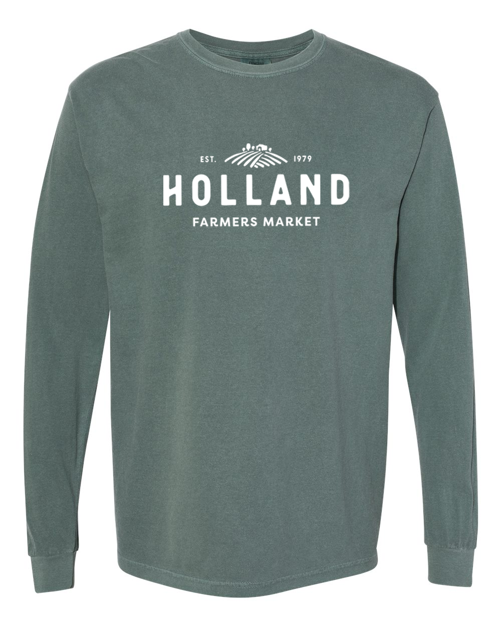 Holland Farmer's Market Unisex Long Sleeve Tee (White Print)