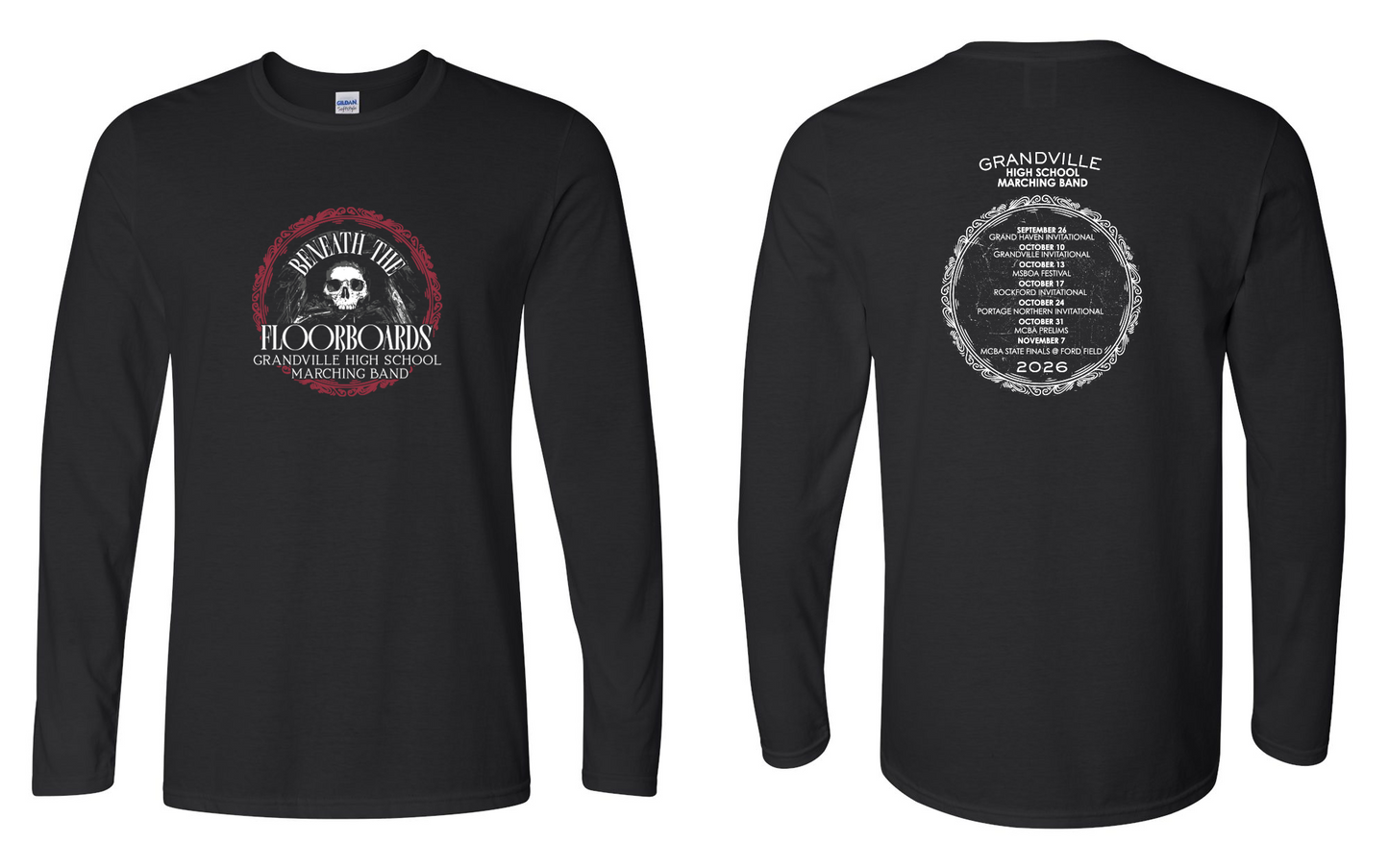 Grandville Marching Band Short Sleeve Show Long Sleeve Tee