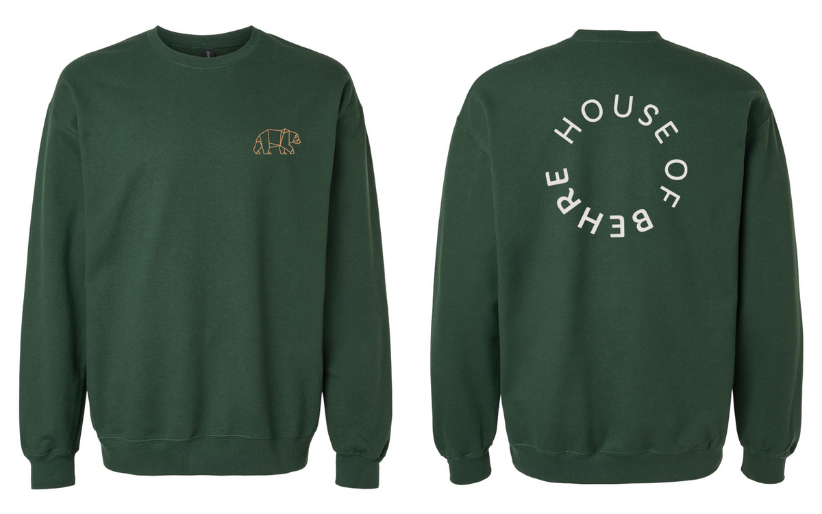 House of Behre Bear Print Crewneck Sweatshirt