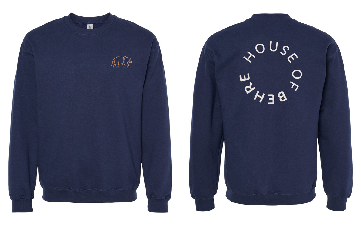 House of Behre Bear Print Crewneck Sweatshirt