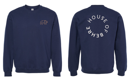 House of Behre Bear Print Crewneck Sweatshirt