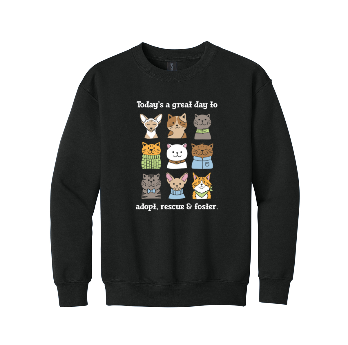 Pet Angel Great Day to Adopt & Foster Youth Crewneck Sweatshirt