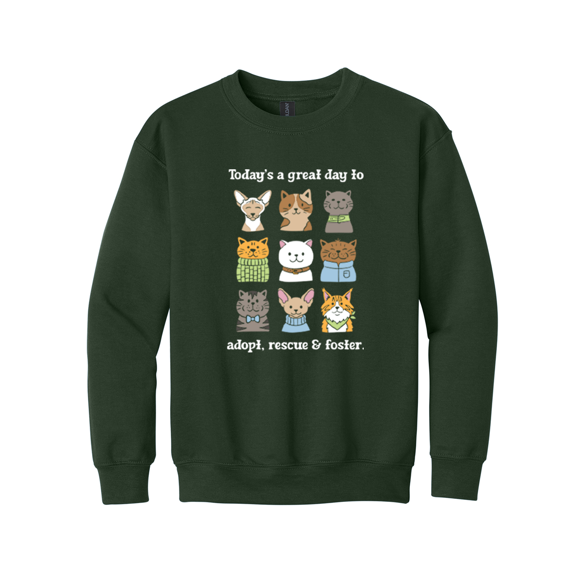 Pet Angel Great Day to Adopt & Foster Youth Crewneck Sweatshirt