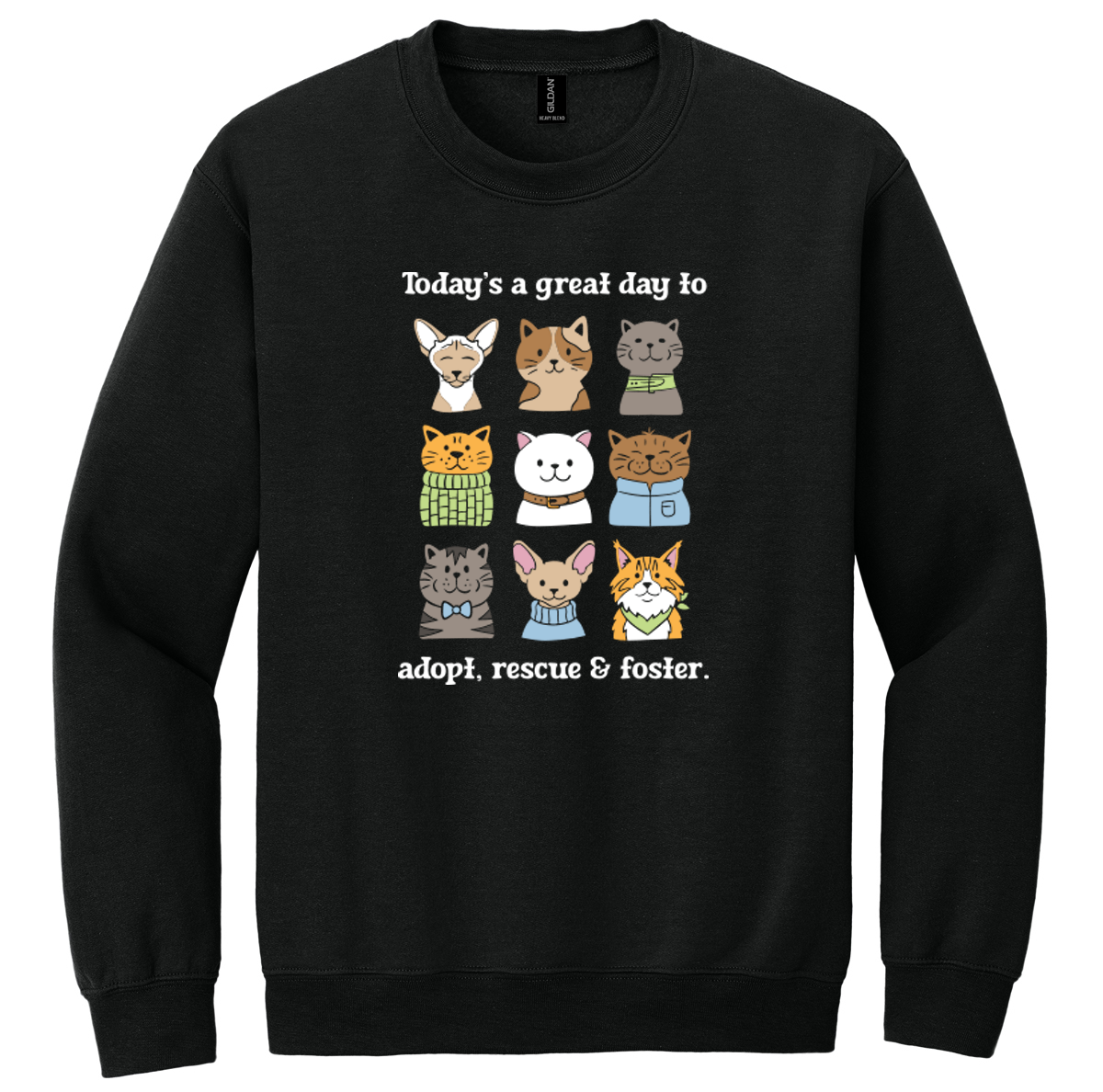 Pet Angel Great Day to Adopt & Foster Crewneck Sweatshirt