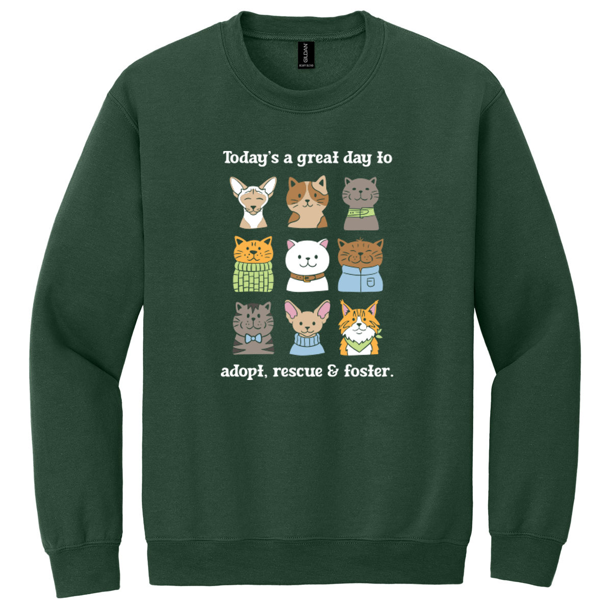 Pet Angel Great Day to Adopt & Foster Crewneck Sweatshirt