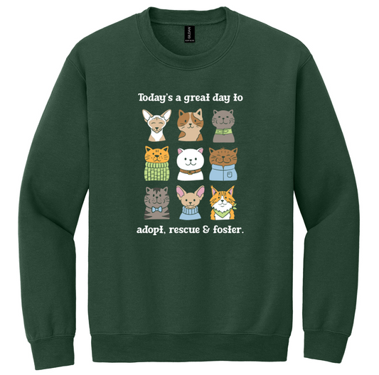 Pet Angel Great Day to Adopt & Foster Crewneck Sweatshirt