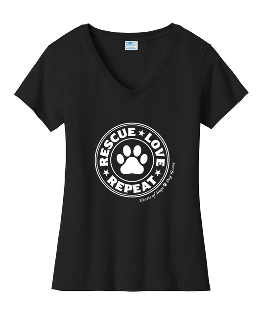 Hearts of Hope Dog Rescue Women's V-neck Tee