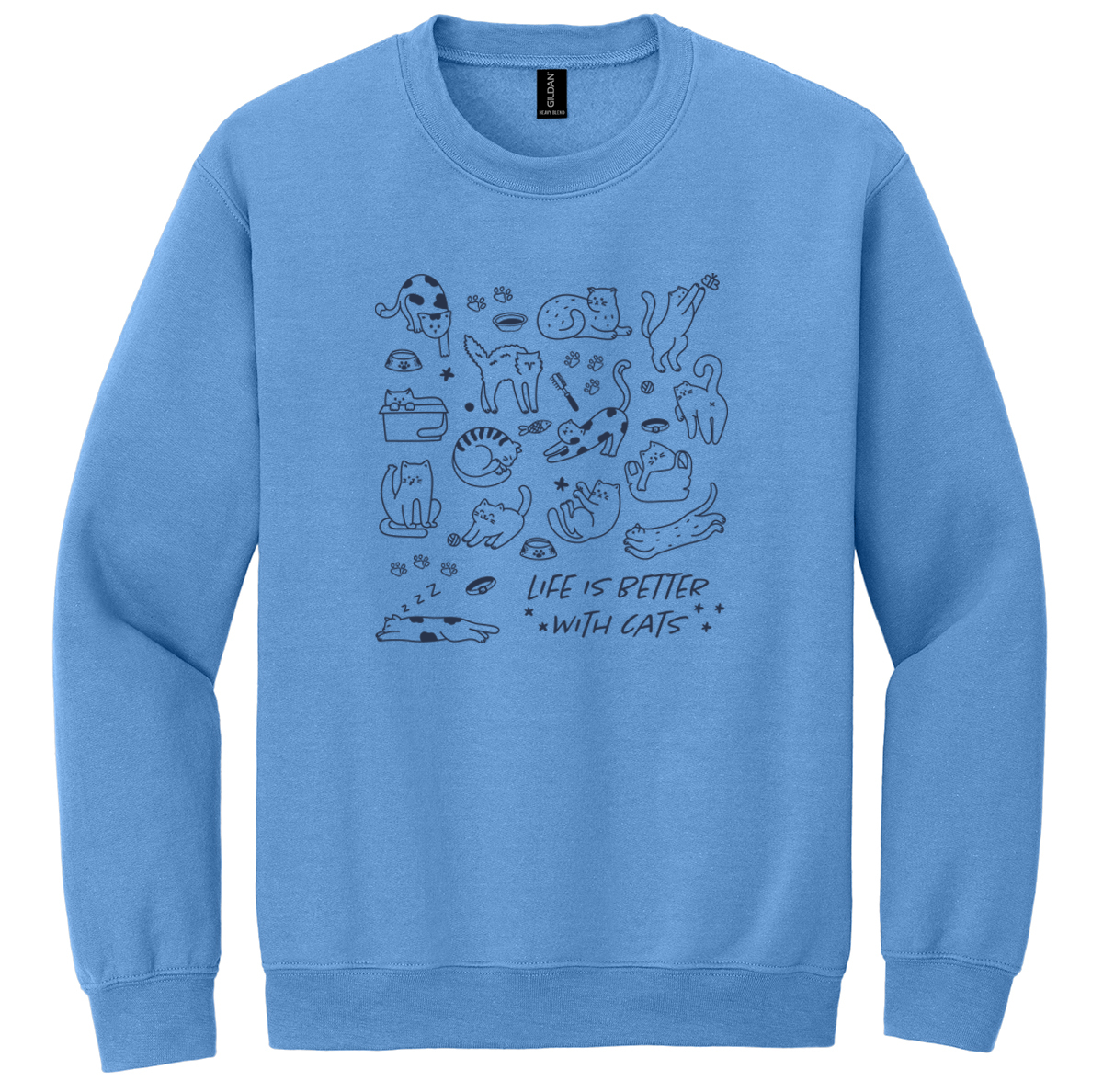 Pet Angel Adoption Life is Better with Cats Crewneck Sweatshirt