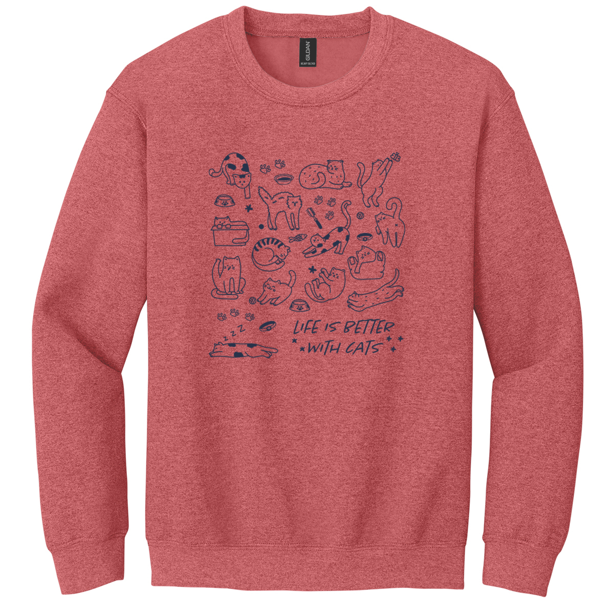 Pet Angel Adoption Life is Better with Cats Crewneck Sweatshirt