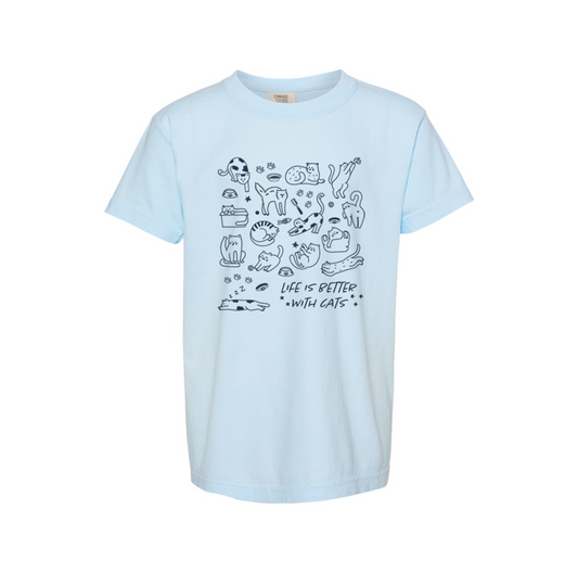 Pet Angel Adoption Life is Better with Cats Youth Tee